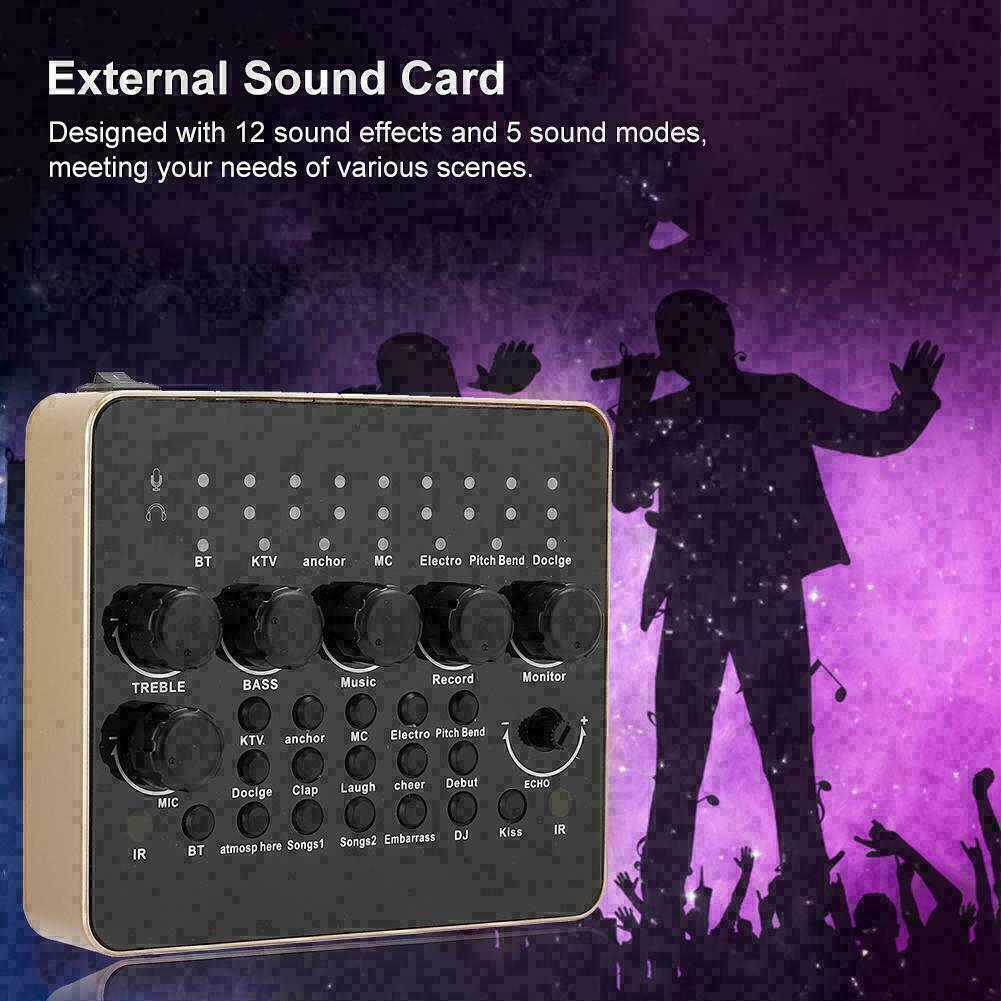 Live Streaming External Sound Card cast Audio Mixer Mic Computer