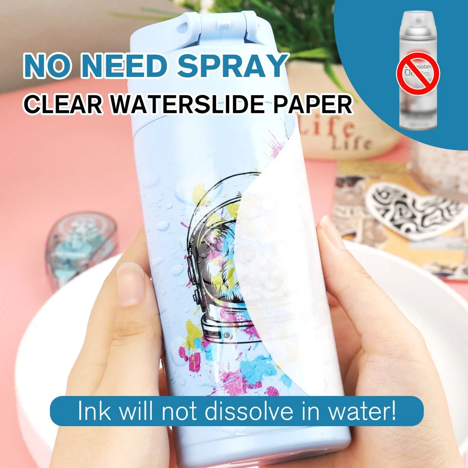 Koala NO NEED SPRAY CLEAR Waterslide Decal Paper for INKJET Printer 20 Pk 8.5x11 - Image 3 of 4