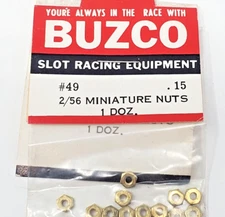 2/56 Miniature Nuts Slot Car Building Buzco #49 - 1 Dozen READ