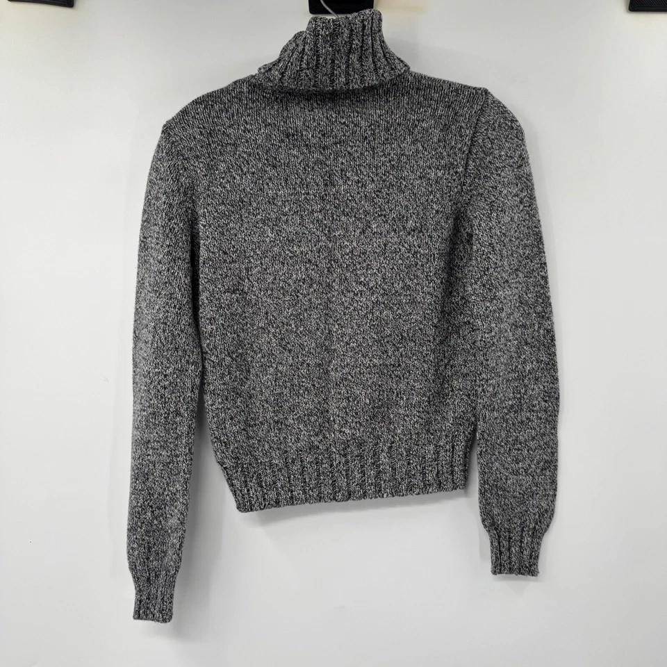 Suéter Ralph Lauren Deportivo Bandera Tejido Cuello Alto Pullover Americana Gris Pequeño Foto 3 de 4