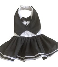 Black And White Handmade Tuxedo Dog Dress Medium Dog Dress