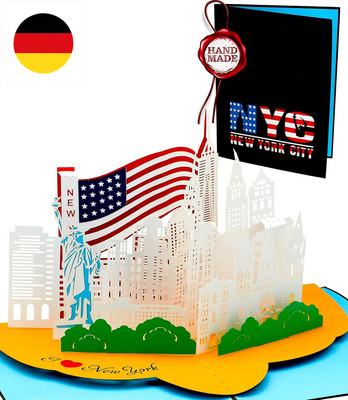 Liebessa 3D Pop Up Karte - I Love New York NYC, USA, Reisegutschein, Reise, Gruß