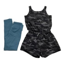 Athleta Girl 8-10 Girl on the Go Camo Romper Powervita Chit Chat Tight
