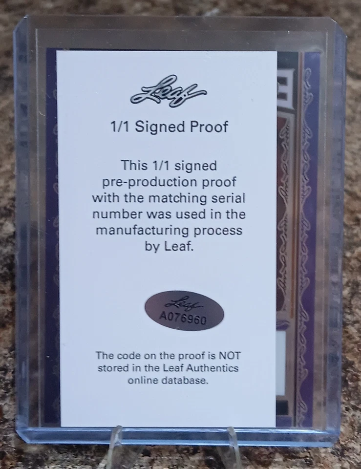 2022 Leaf Metal Enshrined Goose Gossage Clear Purple 1/1 Auto Proof - Image 2 of 2