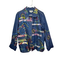 Norm Thompson Vintage Vibes Denim Blue Jean Jacket Women's X Large XL Petite