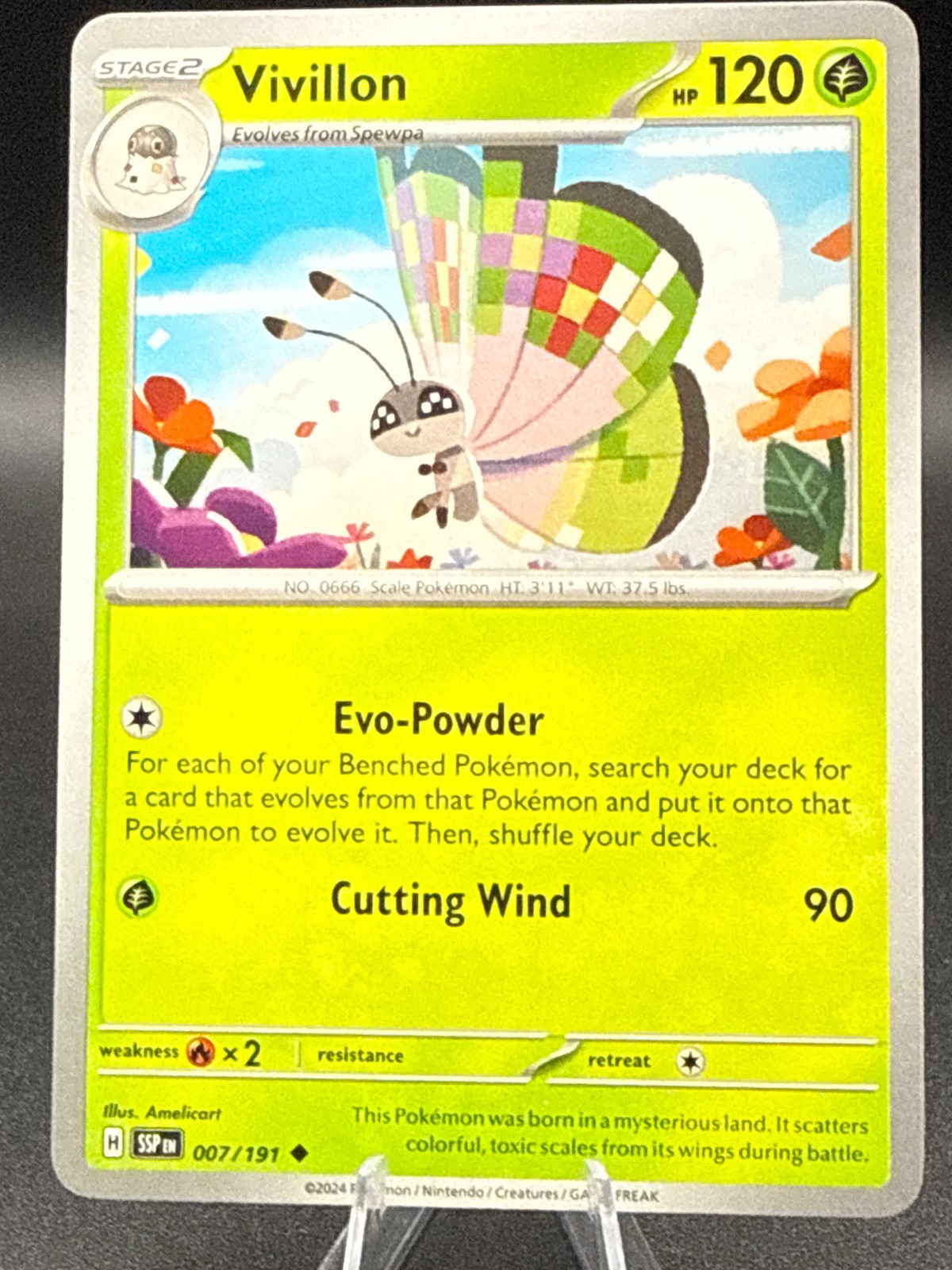 Vivillon 007/191 Uncommon Surging Sparks Pokemon Near Mint
