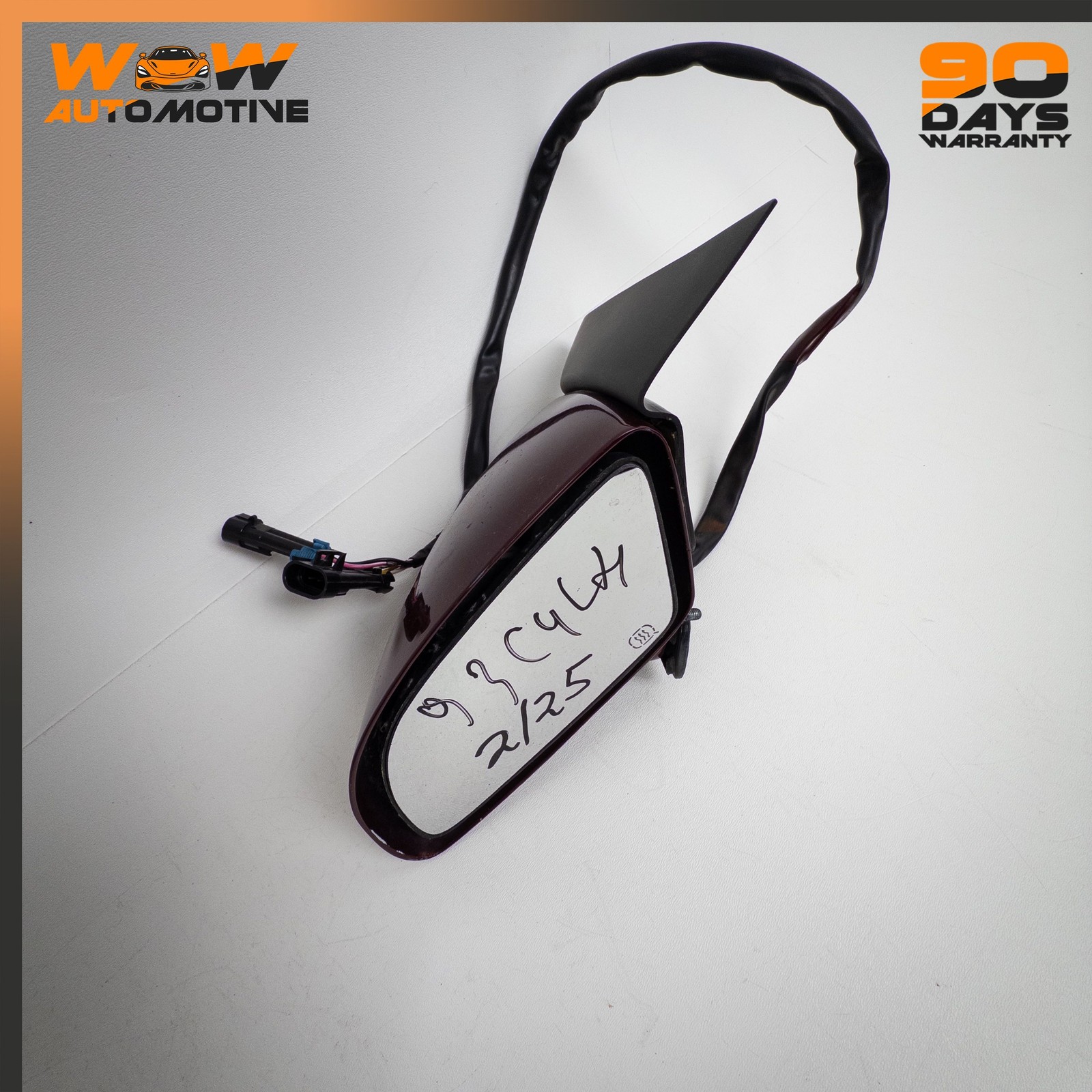88-96 CHEVROLET CORVETTE C4 LEFT DRIVER SIDE VIEW MIRROR ASSEMBLY RED OEM