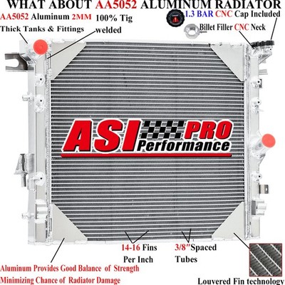 3-Row Aluminum Radiator For 2007~2018 Jeep Wrangler JK 3.6L 3.8L GAS