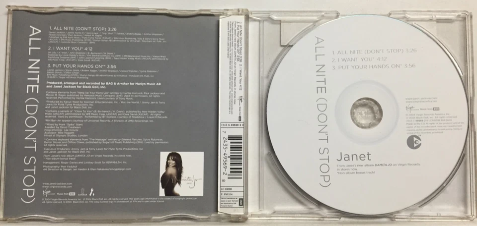 Janet Jackson - All Nite (Don't Stop) (CD Single,2004,Virgin) RARE HOLLAND IMORT - Image 4 of 4