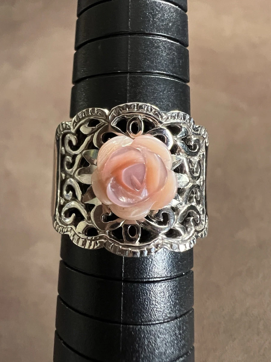 Sterling Silver Rose Flower Ring In Fashion Rings for sale | eBay