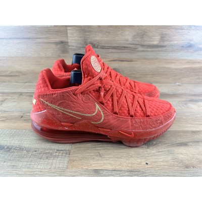 Nike Size 10 Men Lebron XVII Low PH University Red Metallic Gold Shoe CD5008-600