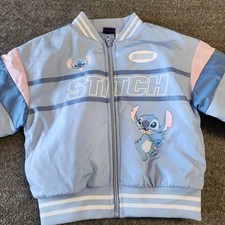 Disney Stitch 626 Toddler Puffer Bomber Jacket NWT Size 4/5 Blue Lilo  Stitch