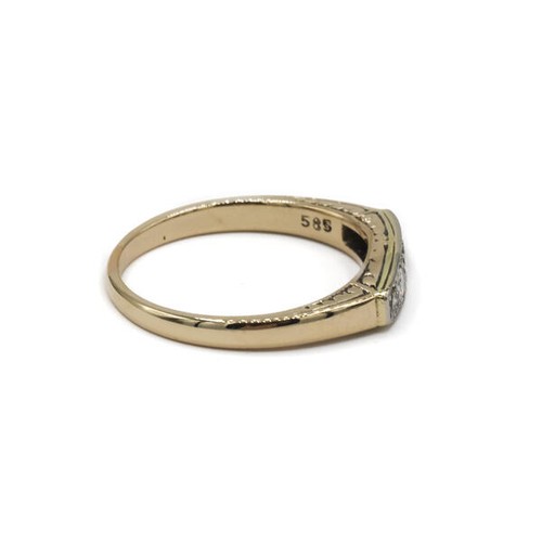 Ring mit 5 Brillanten Diamanten 0,40 ct. in 14 Kt. 585 Gelbgold Gr. 58 - Bild 9 von 9