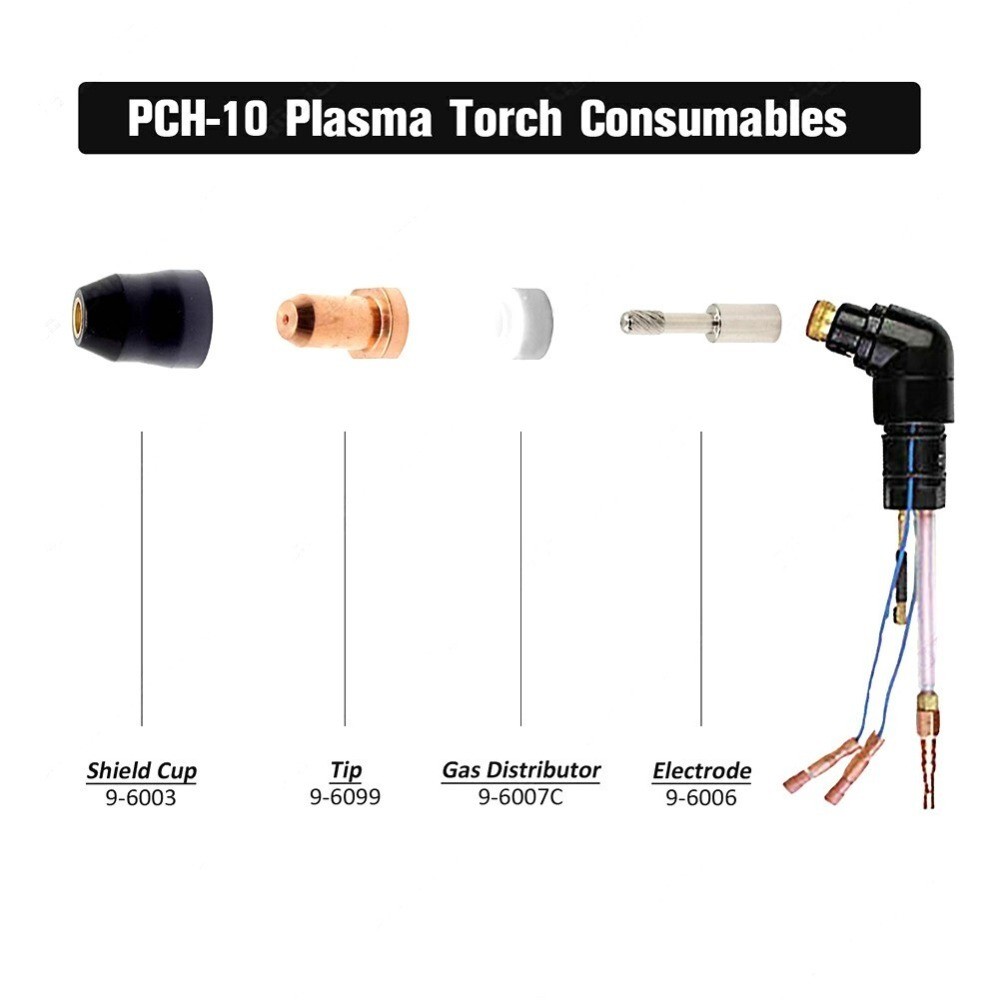 For Thermal-Dynamics 20Pcs 9-6006 9-6099 PCH-10 Plasma Torch Electrode-Tips