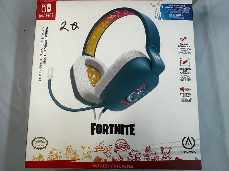 PowerA Fornite Wired Stereo Headset Nintendo Switch Llambro Open Box No Code