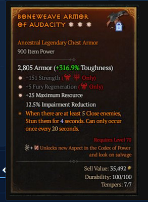    DIABLO 4 SEASON 13 LEGEN CHEST 3GA-STR+MAX RESOURCE+FURY REGEN