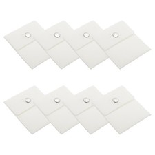8Pcs 3.5x4 Inch Jewelry Pouches Velvet with Snap Button for Rings White