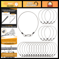 20 Pack Stage Light Safety Cables - 1/8" Stainless Steel Security Wire Ropes, 15