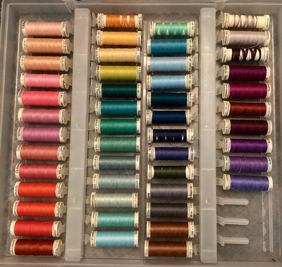 Lot of 89 Machine Embroidery Thread Spools w/Storage Case 9 Metallic Thread - Image 2 of 4