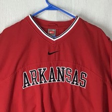 Vtg Nike Team Gray Label XL Center Swoosh Arkansas Razorbacks Windbreaker Y2K 