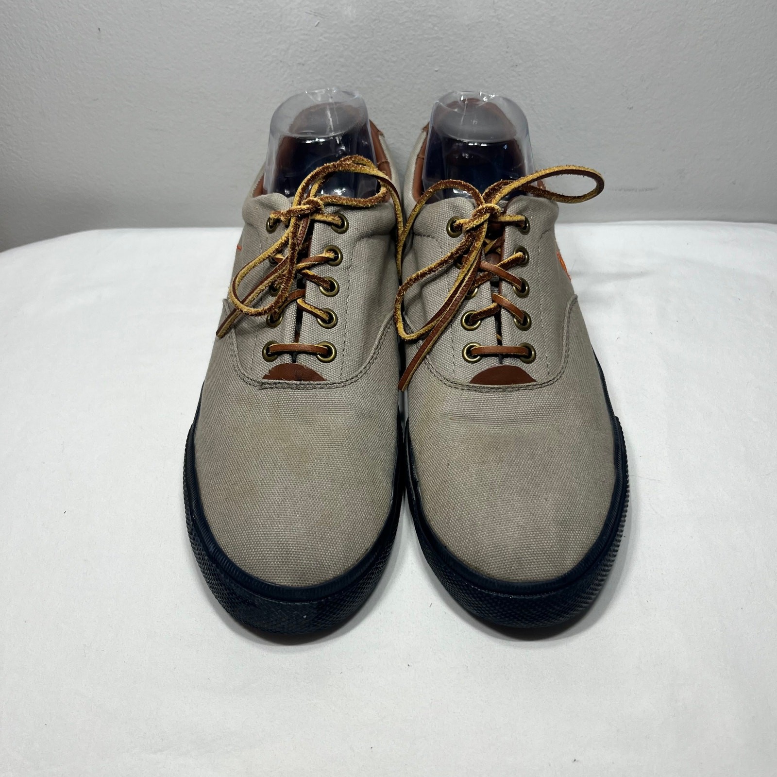 PONY Sneakers Polo Ralph Lauren vintage anni 90 Vaughn grigio tela pelle stringate preppy 10D