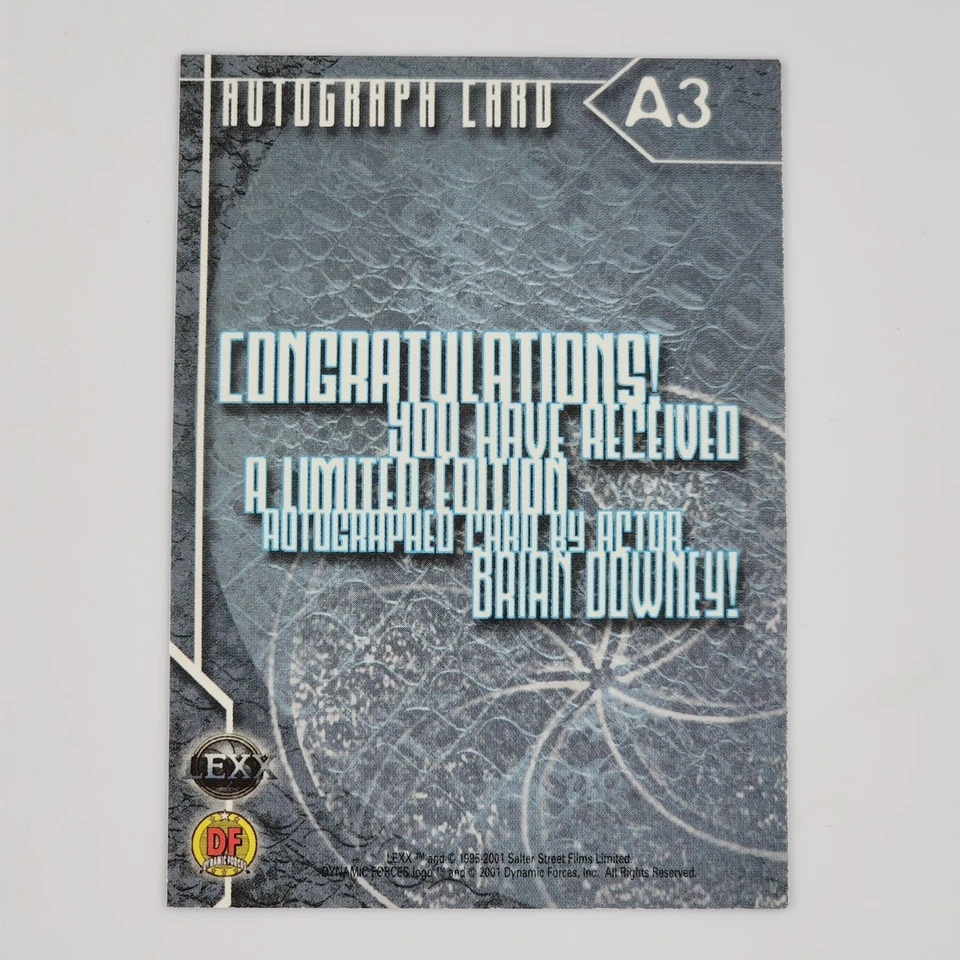 Lexx Brian Downey Stanley Autograph Card A3 295/1000 SP Rare 2001 Dynamic Forces - Image 2 of 2