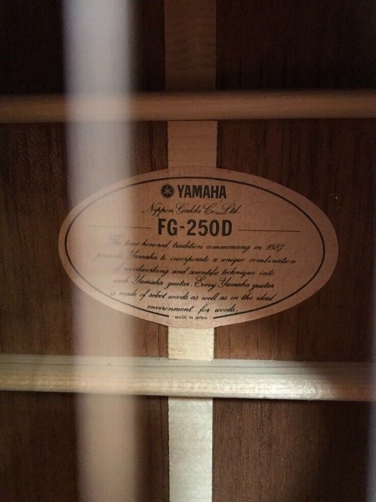 Acoustic Guitar Yamaha FG-250D Natural Japan Made and Hard Case | eBay