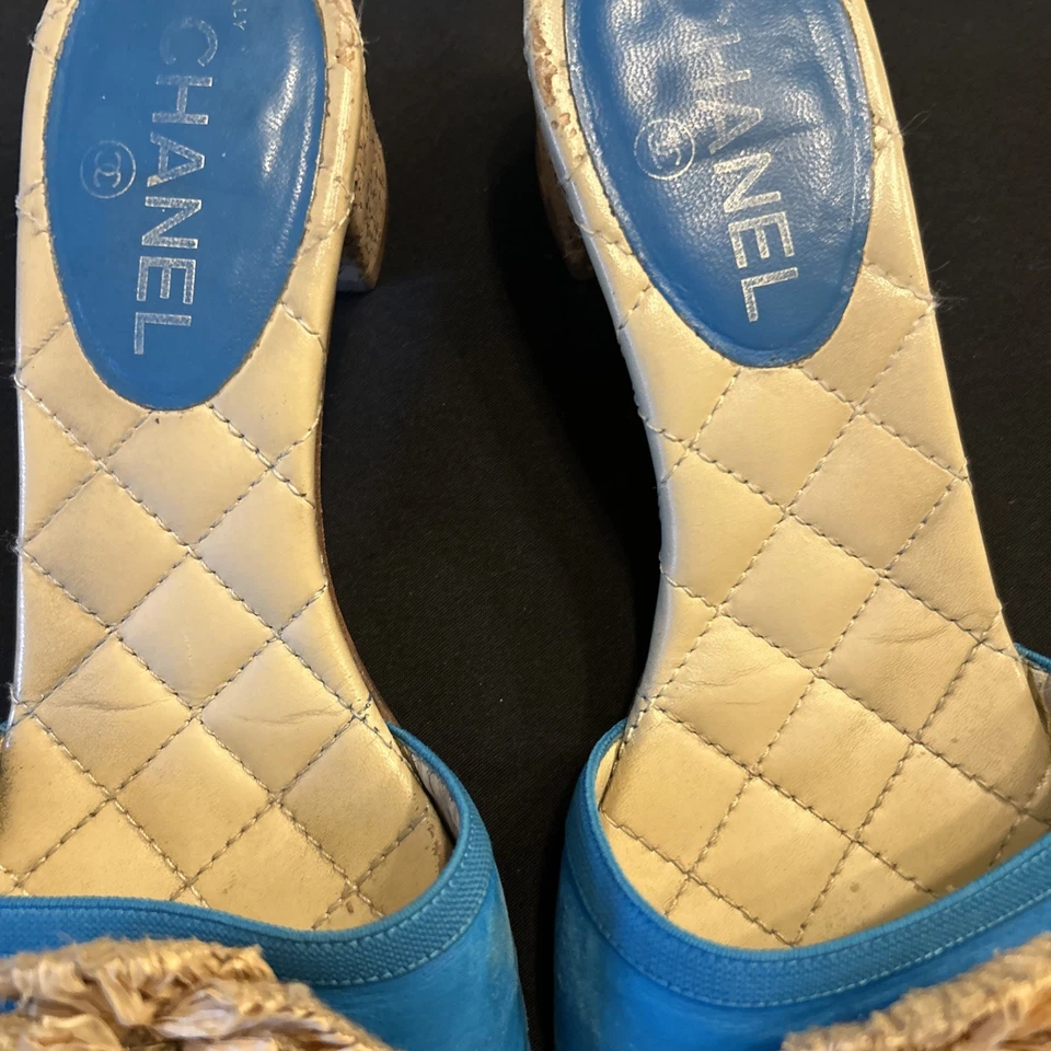 Sandalias Chanel Slides Cuero Talla 38 Hechas en Italia $900 Foto 2 de 4