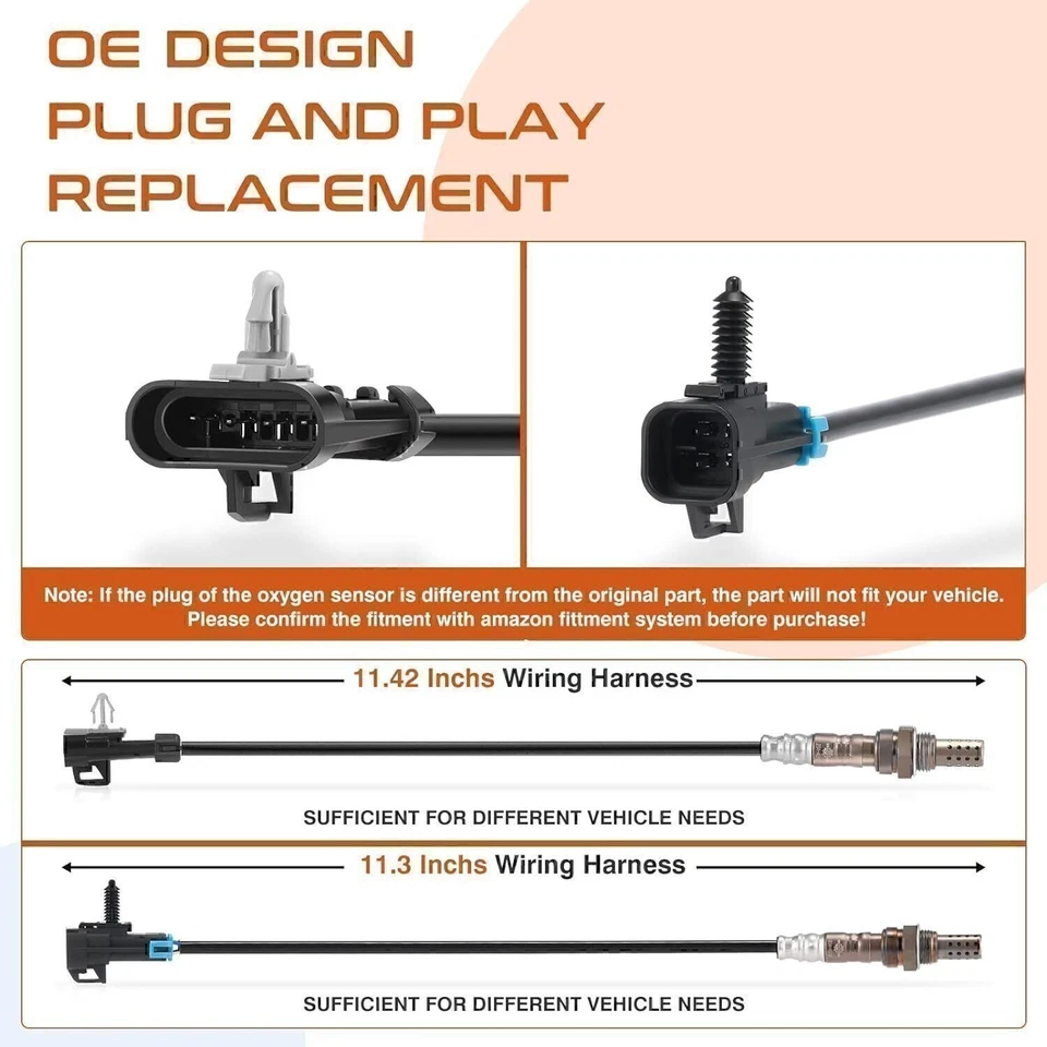 Sensor de oxígeno O2 4X para Chevrolet GMC Silverado 1500 1996-2002 234-4012 234-4018 Foto 3 de 4