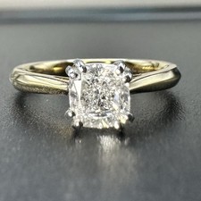 18ct Gold 1.01ct Certified Cushion Diamond Ring New w/ Box Size M WAS£6,950 ER01