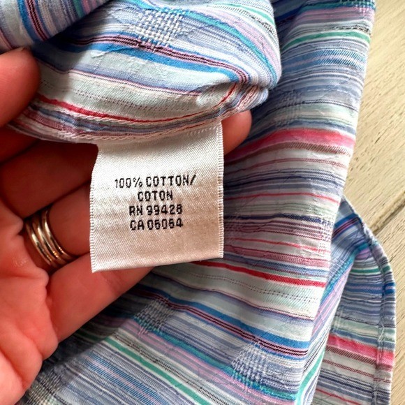 Bugatchi Uomo Mens Striped Button Down Shirt Mult… - image 12