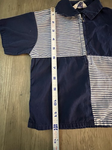 Lolly Tog Boys Vintage Shirts Brothers Navy Blue Color Block Zip -up Sizes 3 & 6 - Picture 11 of 11