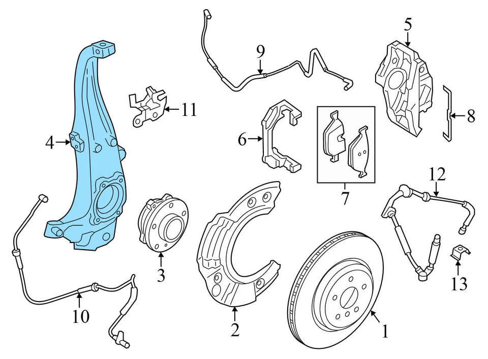 BMW 535D 2014-2016 - Nudillo de husillo delantero derecho con cojinete de rueda 6775770 Foto 4 de 4