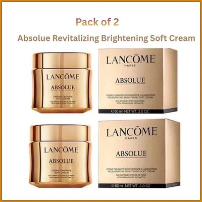 2x Lancome Absolue Revitalizing Brightening Soft Cream 2 oz Cream New