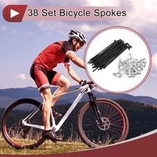 38 Set 14G Bicycle Spoke 80 mm 14G Bike Wheel Spoke Carbon Steel Black