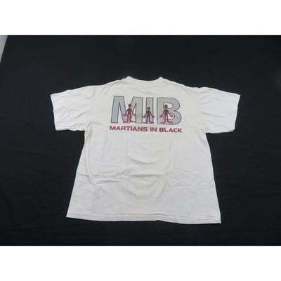 Martians in Black Movie Parody White T-shirt Sz L 1990s