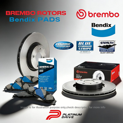 1 Pair Front Brembo Disc Rotors+Bendix Brake Pads for Hyundai i30 GD 11-14 280mm
