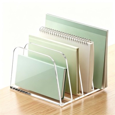 YUXUN Desk File Organizer Upright Clear Acrylic Desktop Organizer File Sorter...