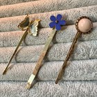 Hair Accessories Lot Bobby Pins Gold Tone Floral Whimsy Lot #28 — photo 2