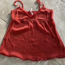 VTG Sparkle Fade Red Lingerie Nightie,Sz Small N w W/O Tags