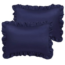 Ruffle Pillow Cases  Soft Satin Pillowcases  Breathable Ruffled Pillow Sham...