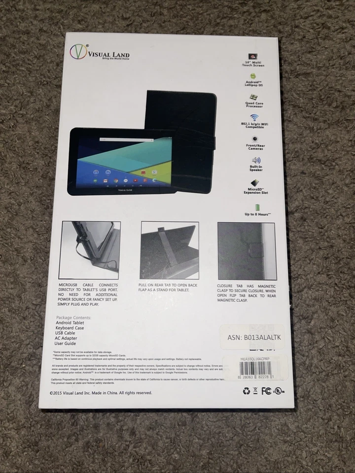 BRAND NEW VISUAL LAND PRESTIGE ELITE 9QL- Quad Core Android Tablet 2015 - Image 2 of 4
