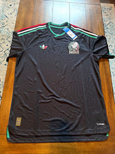 adidas Mexico National Team Soccer Jersey Shirt Black/Green Size L