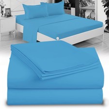 3-PC Twin XL Microfiber Sheet Set Extra-Soft 15" Deep Pockets Light Blue