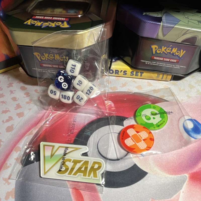 Pokémon Go TCG Dice Set Damage Markers and V Star Marker