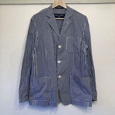USED COMME DES GARCONS NAVY GINGHAM JACKET GOOD