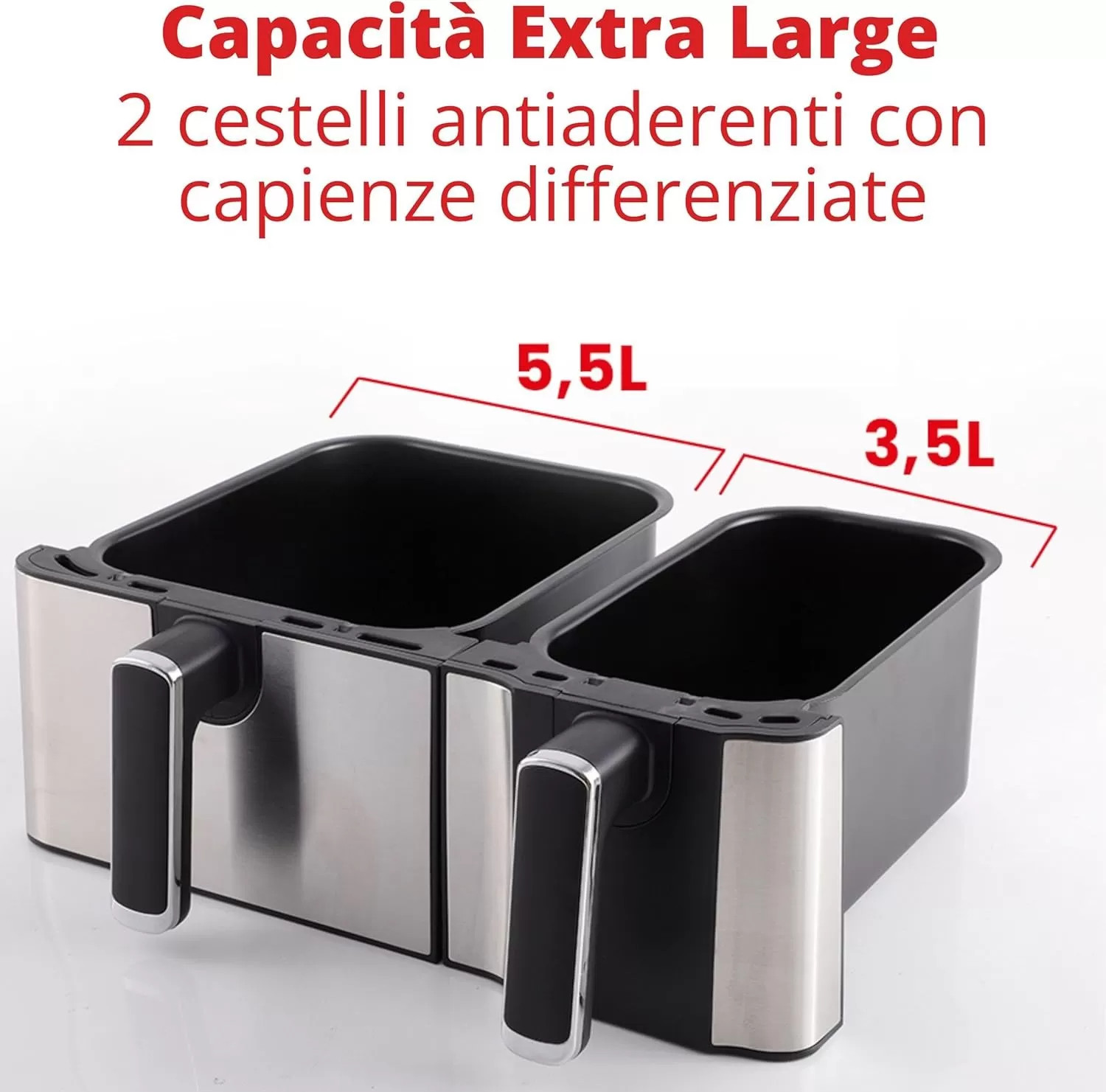 Friggitrice ad Aria Eldorada Dual Zone ARFRYA03D ARDES foto 4
