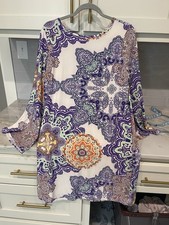 W24 NWT INDICATION WOMENS MULTI KNIT PULLOVER DRESS SZ L