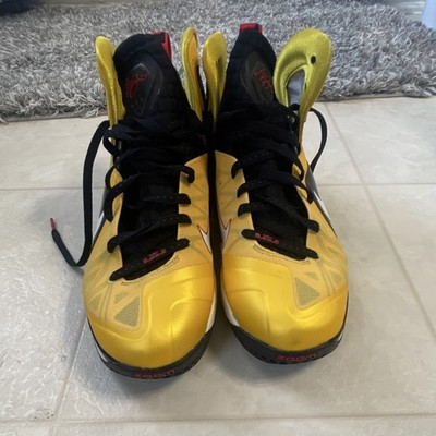 Nike LeBron 9 Elite Taxi Yellow Black High Top Basketball Shoes 516958-700
