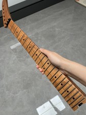 Nuevo Hágalo Usted Mismo Acero Inoxidable 22 Trastes Satinado Asado Llama Arce Guitarra Eléctrica Cuello 25.5 pulgadas